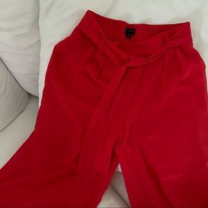 Red chiffon wide leg pants